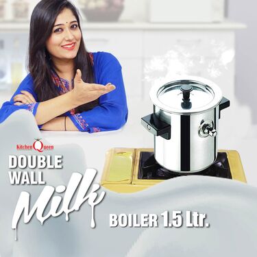 Double Wall Stainless Steel Milk Boiler - 1.5 Ltr (1MB1)