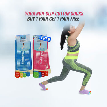 5 Toe Yoga Non Slip  Cotton Socks Buy 1 Get 1 Pair (PRS153)