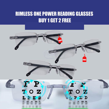 Rimless One Power Reading Glasses B1 G2 (2RG3)