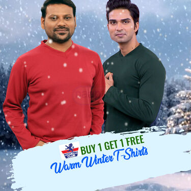 Stylish Full Sleeves V Neck T-Shirts  BOGO (2VT1)