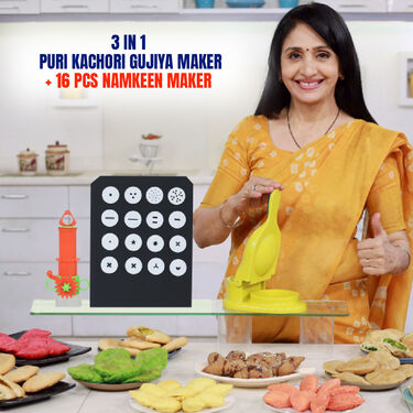 3 in 1 Puri Kachori Gujiya Maker + 16 Pcs Namkeen Maker (PKG4)