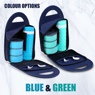 3 Vacuum Insulated Steel lunch Box with Flask (3LBF)