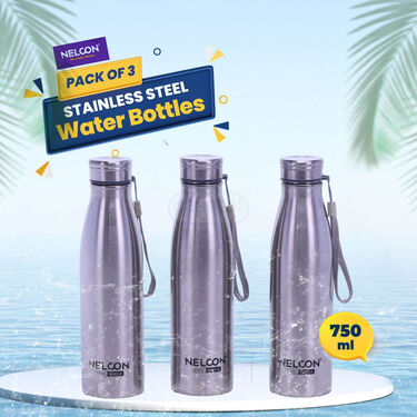 Pack of 3 Stainless Steel Water Bottle - 750ml (3B4)