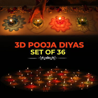 3D Pooja Diyas Set of 36 (L21)