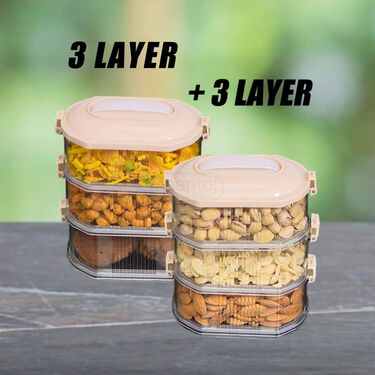 3 +3 Layer Transparent Spice & Dried Fruit Storage Containers (3LTS)
