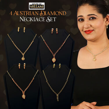 4 Austrian Diamond Necklace Set (4AUD14)