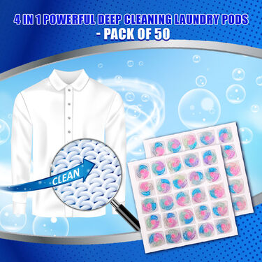 4 in 1 Powerful Deep Cleaning Laundry PODs - Pack of 50