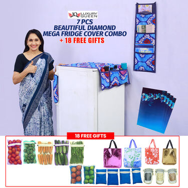 7 Pcs Beautiful Diamond Mega Fridge Cover Combo with 18 Free Gifts (7MF4)