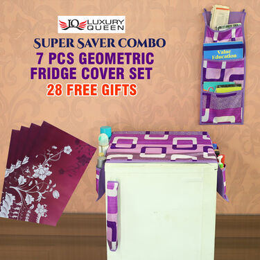7 Pcs Super Saver Geometric Fridge Cover Combo with 28 Free Gifts (7SF1)