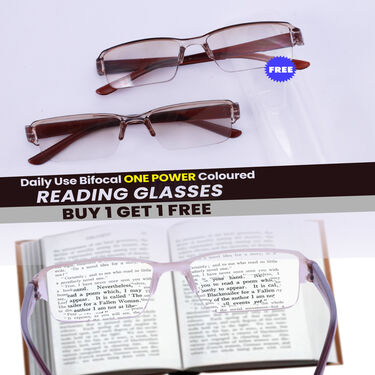 Daily Use Bifocal One Power Colored Reading glasses - Buy 1 Get 1 FREE (BCORG17)