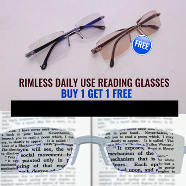 Rimless Daily Use Bifocal Reading Glasses - Buy 1 Get 1 FREE (BRG17)