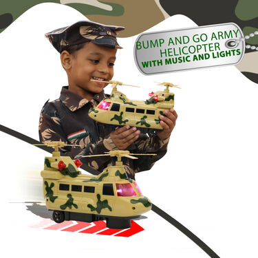 Bump And Go Army Helicopter With Music and lights (BGH)