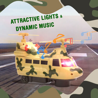 Bump And Go Army Helicopter With Music and lights (BGH)
