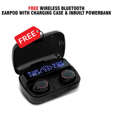 Car Flip Phone with Dual Screen & Dual SIM + Free Wireless Bluetooth Earpods with Charging Case & Inbuilt Powerbank (CSM10)