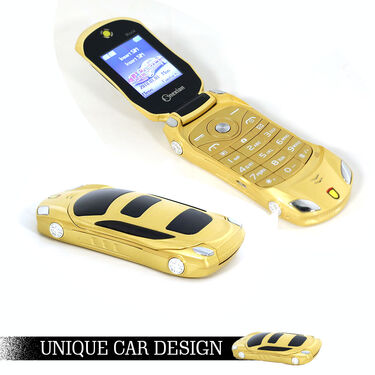 Car Flip Phone with Dual Screen & Dual SIM + Free Wireless Bluetooth Earpods with Charging Case & Inbuilt Powerbank (CSM10)