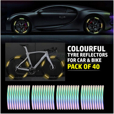 Colorful Tyre Reflectors For Car & Bike Pack Of 40 (CTRP40)