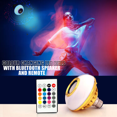 Colour Changing LED Bulb with Bluetooth Speaker & Remote (CBSR)