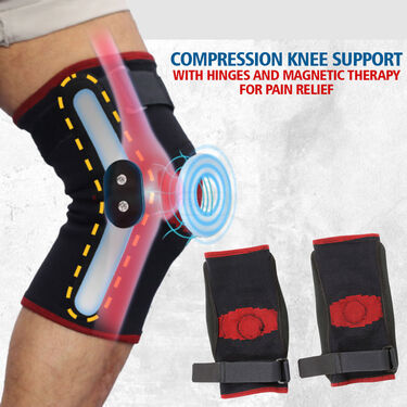 Compression Knee Support with Hinges And Magnetic Therapy for Pain Relief (PRS59)