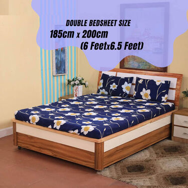 Beautiful Fitted Double Bed sheet with 2 Pillow Covers (DBS14)