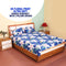 Blue Base With Pink Floral Double Bed Sheet Set (DBS7)