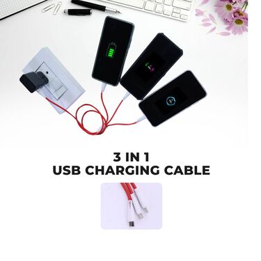 3 in 1 120W Fast Charging Type C  Cable Buy 1 Get 1 Free (FCT)