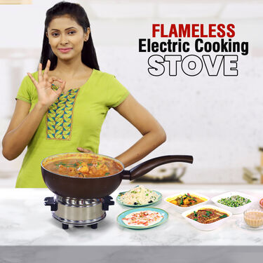 Flameless Electric Stainless Steel Cooking Stove (ECS1) Steel