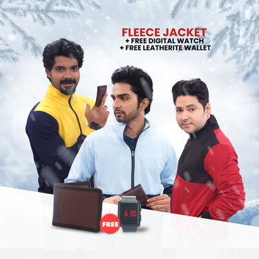 Pick Any 1 Fleece Jacket With Free Watch And wallet (1FJ12)