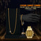 Golden Watch with Golden Chain + Bracelet + Ring (MGWCBR8)