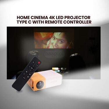 Home Cinema 4K LED Projector Type c with Remote Controller (HCP2)