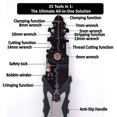 25-in-1 Multifunction Wire Strippers (HT24)