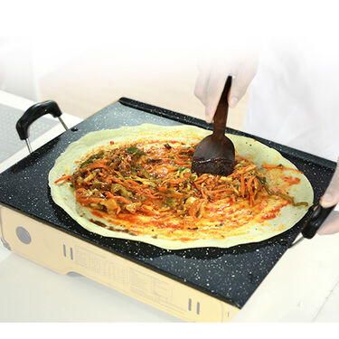 Jumbo Non Stick Dosa Tawa + Free Dosa Batter Spoon + Wooden & Nylon Spatula + Vegetable Masher (1PT1BS2)