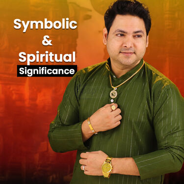 Golden Watch + 2 Golden Chain + Om Pendant + OM Ring + OM  Bracelet (MGW2CBRP1)