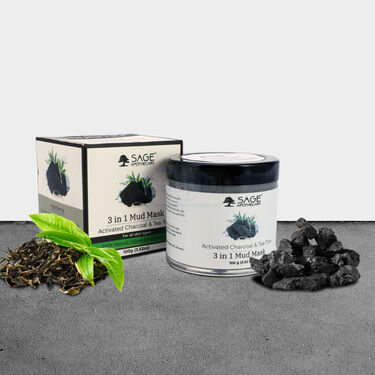 100% Natural Activated Charcoal & Tea Tree 3-in-1 Mud Face Mask (MMFM)