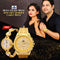 Men's Golden Watch with Free Designer Ladies Watch (MLGW3)