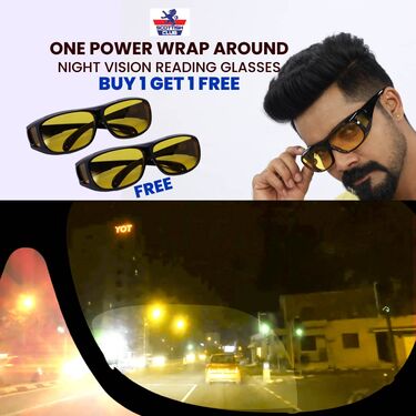 One Power Wrap Around Night Vision Reading Glasses B1 G1 (NVBORG)