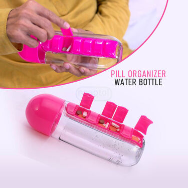 Portable Pill Insertion Organizer With Water Bottle (POB)