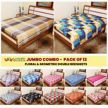 Pack of 12 Sweet Home Double Bedsheets (12BS7)