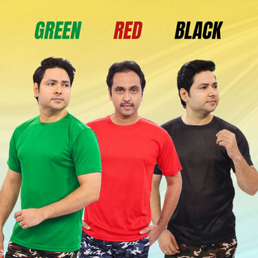 Pack of 3 Round Neck T-shirts with 2 Printed Pants (PTR-1)