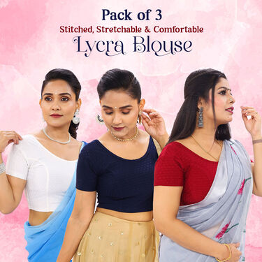 Pack of 3 Lycra Lace Blouse (3LB2)