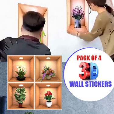 Pack of 4 - 3D Wall Stickers (3DWS1)