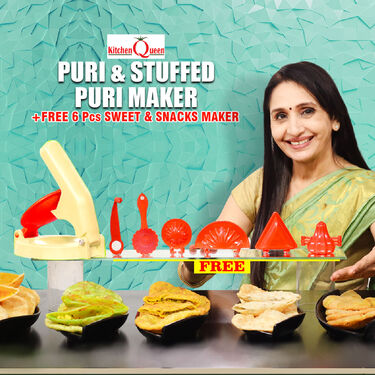 Puri & Kachori Maker + Free 6 Pcs Sweet & Snack Maker (PK2)
