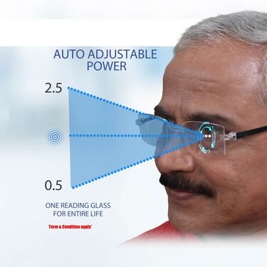 Rimless Bifocal One Power Mobile Protection Reading Glasses With Stylish Digital Watch (BORG4W2)