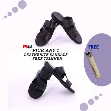 Leatherite Sandals With Free Trimmer (SDC11)