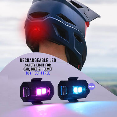 Rechargeable LED Safety Light For Car Bike And Helmet  Buy 1 Get 1 Free (SRM)