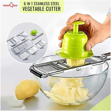 Stainless Steel 6 in 1 Vegetable Cutter (6SS2)