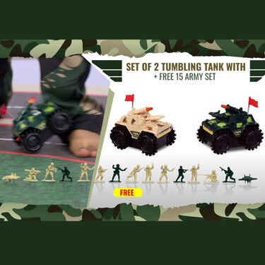 Tumbling Tank Set of 2 with 15 Army Man (TT2)
