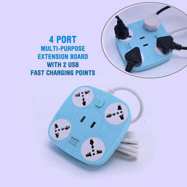 4 Port Multi-Purpose Extension Board With 2 USB Fast Charging Points (UFC)